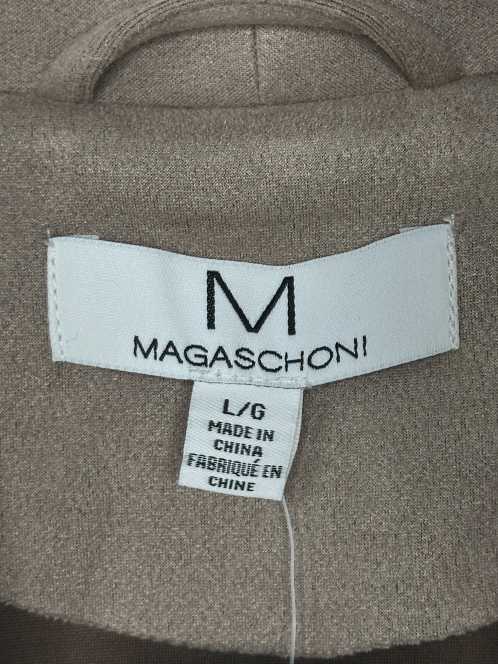 Magaschoni Women's Belted Faux‎ Leather Suede Hip Length Trench Coat Size Large - Picture 7 of 13